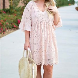 Anthropologie peach dress